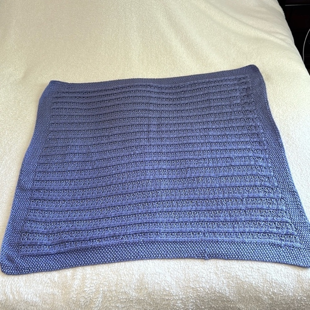 Handmade Purplish Blue Baby Crochet Blanket